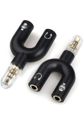 Kulaklık Mikrofon Birleştirici Aparat 3.5mm Erkek 2x3.5mm Dişi Kulaklık Mic Audio Y Splitter Headpho thumbnail 4