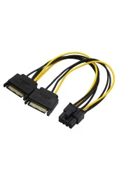 8 Pin - 2xsata 15 Pin Sata Güç Kablosu (sata - 8 Pin Pcıe) Ekran Kartı Power Kablosu 8pin Sata 6pin thumbnail 1