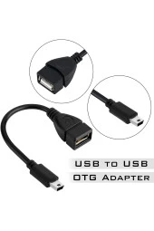 Mini Usb Otg Kablosu - Usb A Dişi - Mini Usb B 5 Pin Erkek Adaptör Kablosu thumbnail 2