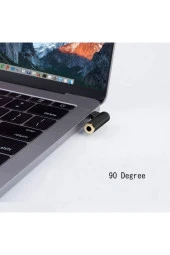 3.5mm Stereo L Aparat 4 Boğumlu 3.5 Mm Stereo 90 Derece Sağ Açılı Çevirici Jak Dişi Erkek L thumbnail 2