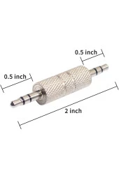 3.5mm Erkek Erkek Birleştirici 3.5 Mm Stereo Ara Aparat Metal Aux Adaptör - 5