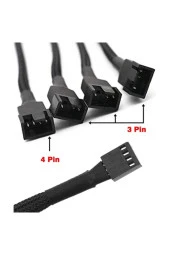 4 Pin Fan Kontrol Kablosu 4p Dişi 3+3+3+4p Erkek Kablo 4pinli Fan Uzatma Fan Çoklayıcı - 2