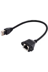 Panel Tipi Dişi Erkek Vidalı Cat 6 Ethernet Ağ Uyumlu Rj45 Panel Montajlanabilir Uzatma Kablosu - 1