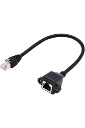 Panel Tipi Dişi Erkek Vidalı Cat 6 Ethernet Ağ Uyumlu Rj45 Panel Montajlanabilir Uzatma Kablosu - 3