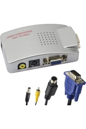 Vga To Video Converter Vga Rca Adaptörü Kompozit Vga Video S-video Dönüştürücü Vga Dan Rca - 1