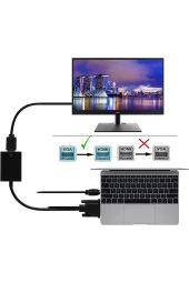 Vga - Hdmı Dönüştürücü Adaptör Çıkış 1080p Vga Erkek - Hdmı Dişi Ses Video Kablosu - 3
