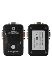 2 Port Usb Kvm Switch 2 In 1 Out Usb 2.0 Kvm Fare Klavye Switcher Kablolar Dahil thumbnail 2