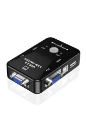 2 Port Usb Kvm Switch 2 In 1 Out Usb 2.0 Kvm Fare Klavye Switcher Kablolar Dahil thumbnail 3