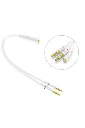 3.5mm Kulaklık Mikrofon Ayırıcı Kablo Aparat 3.5mm Dişi 2x3.5mm Erkek Kulaklık Mic Audio Y Splitter thumbnail 1