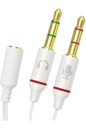3.5mm Kulaklık Mikrofon Ayırıcı Kablo Aparat 3.5mm Dişi 2x3.5mm Erkek Kulaklık Mic Audio Y Splitter thumbnail 3