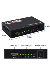 4 Port Hdmi Çoğaltıcı Hdmı Splitter 1 Giriş 4 Çıkış Hdmi Çoklayıcı 4 Ekran Full Ultra Hd 1080p thumbnail 3