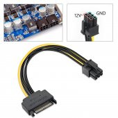 6 Pin - Sata 15 Pin Sata Güç Kablosu (sata - 6 Pin Pcıe) Grafik Ekran Kartı Power Kablosu thumbnail 2