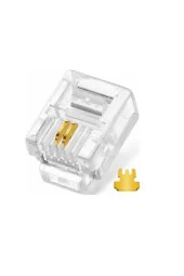 100 Adet Rj 11 2pin Jak 6p2c Telefon Kablosu Için Konnektör 100 Adet Cat3 Plug Rj11 - 1