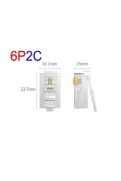 100 Adet Rj 11 2pin Jak 6p2c Telefon Kablosu Için Konnektör 100 Adet Cat3 Plug Rj11 - 4