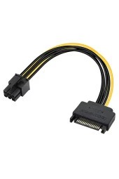 6 Pin - Sata 15 Pin Sata Güç Kablosu (sata - 6 Pin Pcıe) Grafik Ekran Kartı Power Kablosu thumbnail 1
