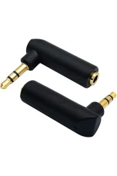 3.5mm Stereo L Aparat 3.5 Mm Stereo 90 Derece Sağ Açılı Çevirici Jak Dişi Erkek L 3 Boğumlu - 1