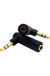 3.5mm Stereo L Aparat 3.5 Mm Stereo 90 Derece Sağ Açılı Çevirici Jak Dişi Erkek L 3 Boğumlu - 5
