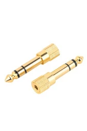 Gold 3.5mm To 6.3mm Çevirici 6.3 Mm Erkek 3.5 Mm Dişi Adaptör Stereo Kulaklık Mikrofon Dönüştürücü thumbnail 4