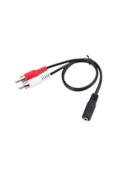 Dişi Stereo Lale Kablo Dişi 3.5 mm Rca Kablo Stereo 3,5 mm Dişi 2x Rca Erkek Ses Çevirici Kablo - 1