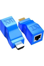 Hdmi Extender Hdmı - Rj45 Ağ Kablosu Ile Hdmi Uzatıcı Dönüştürücü Tekrarlayıcı Cat 5e /6 30m - 1