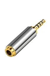 2.5mm To 3.5mm Çevirici Adaptör 2.5mm Erkek 3.5mm Dişi 4 Boğumlu Gold - 1