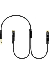 Kulaklık Mikrofon Birleştirici Kablo 3.5 Mm Erkek To 2 X 3.5 Mm Stereo - 1
