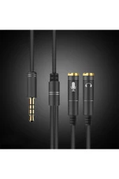 Kulaklık Mikrofon Birleştirici Kablo 3.5 Mm Erkek To 2 X 3.5 Mm Stereo - 3