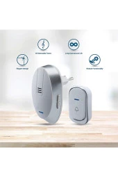 Priz Beslemeli 32 Polifonik Melodi Su Geçirmez Kablosuz Kapı Zili 150m Mesafe 220v - 2