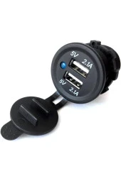 2 Usb Şarj Soketi Güç Çıkışı 1a - 2.1a Su Geçirmez Tekne Araba Motorsiklet Usb Priz 12 Volt - 3