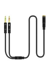 Kulaklık Mikrofon Ayırıcı Kablo Aparat 3.5mm Dişi 2x3.5mm Erkek Kulaklık Mic Audio Y Splitter Headph thumbnail 1