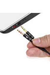 Kulaklık Mikrofon Ayırıcı Kablo Aparat 3.5mm Dişi 2x3.5mm Erkek Kulaklık Mic Audio Y Splitter Headph thumbnail 2