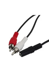Dişi Stereo Lale Kablo Dişi 3.5 Mm Rca Kablo Stereo 3.5mm Dişi 2x Rca Erkek Ses Çevirici Kablo - 2