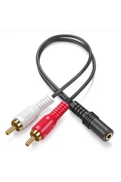 Dişi Stereo Lale Kablo Dişi 3.5 Mm Rca Kablo Stereo 3.5mm Dişi 2x Rca Erkek Ses Çevirici Kablo - 3