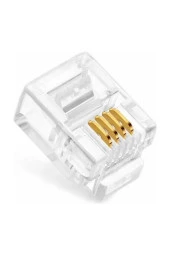 Rj 11 4pin Jak 6p4c Telefon Kablosu Için Konnektör 100 Adet - 3