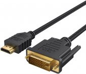 1.5 Metre Dvi Hdmi Kablo Çift Yönlü Dvı To Hdmı 24+1 Dvi Erkek Hdmi Erkek thumbnail 1