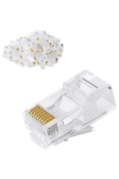 Rj45 Cat6 Konnektör 100 Adet 8p8c Ethernet Jakı Rj45 Cat6 Konnektör Ethernet Kablo Sıkma Uç Rj45 Fiş - 1