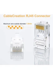Rj45 Cat6 Konnektör 100 Adet 8p8c Ethernet Jakı Rj45 Cat6 Konnektör Ethernet Kablo Sıkma Uç Rj45 Fiş - 2