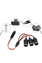 Araç Çakmaklık Çoklayıcı Splitter 1 Erkek 3 Dişi Çakmak Uzatma 12v-24v - 5