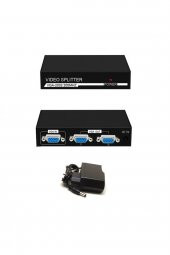 2 Port Vga Splitter Adaptör Destekli Vga Görüntü Çoklayıcı 15 Pin 2li Vga Çoğaltıcı 1 In 2 Out - 1