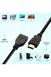 50cm Hdmi Uzatma Kablosu Dişi Erkek Hdmı 0.5m High Speed Extension Cable Yarım Metre - 4