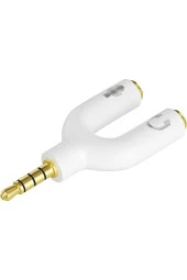 Kulaklık Mikrofon Birleştirici Aparat 3.5mm Erkek 2x3.5mm Dişi Kulaklık Mic Audio Y Splitter Headpho - 2