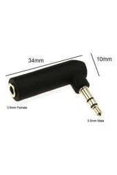3.5 Mm Dişi - Erkek Stereo 90 Derece Sağ Açılı Çevirici Jak 3.5mm L Aparat - 2