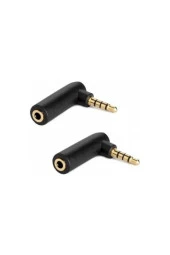 Stereo L Aparat 4 Boğumlu 3.5 Mm Stereo 90 Derece Sağ Açılı Çevirici Jak Dişi Erkek L thumbnail 3