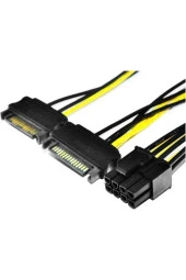 Vga Power Kablo 2x Sata To 8 Pin (6+2 ) Pcı-ex Dönüştürücü Güç Kablosu Pcıe To 2x Sata Erkek - 3