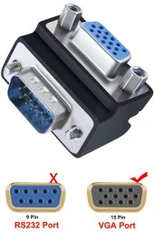 90 Derece Vga Dik Açı Adaptörü 15 Pin L Erkek Dişi Uzatma Dönüştürücü Bağlayıcı - 3