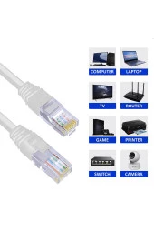 10 Metre Cat6 Patch Kablo 10m Ethernet Kablosu Utp Lan Kablosu Internet Kablosu Gri Renk - 5