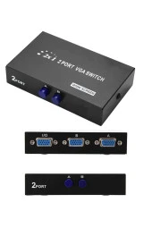 2 Port Vga Switch 2 Kasa 1 Monitör Vga Seçici Vga Giriş Çoklayıcı 2 Giriş 1 Çıkış 15 Pin Vga - 1