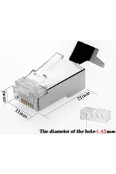 1 Adet Cat 7 Konnektör Rj45 Cat7 2 Parça Metal Korumalı Rj45 Bitiş Ftp 8p8c Modüler Ağ Fiş Konnektör - 3