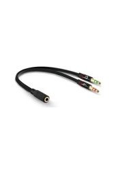 Kulaklık Mikrofon Ayırıcı Kablo Y Splitter Kablo 2 X 3.5 Mm Headphone thumbnail 2