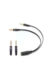 Kulaklık Mikrofon Ayırıcı Kablo Y Splitter Kablo 2 X 3.5 Mm Headphone thumbnail 3